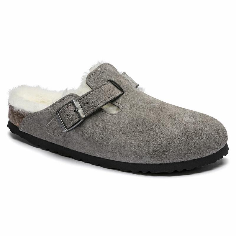 Boston Birkenstock Shearling Semisove Damske Siva | SK 227ZUT